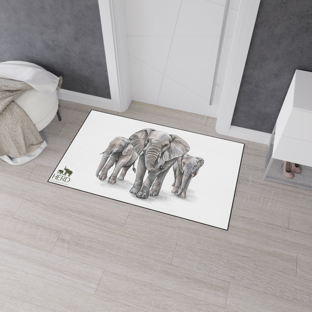 "Every Elephant Needs a Herd" Non-Slip Doormat