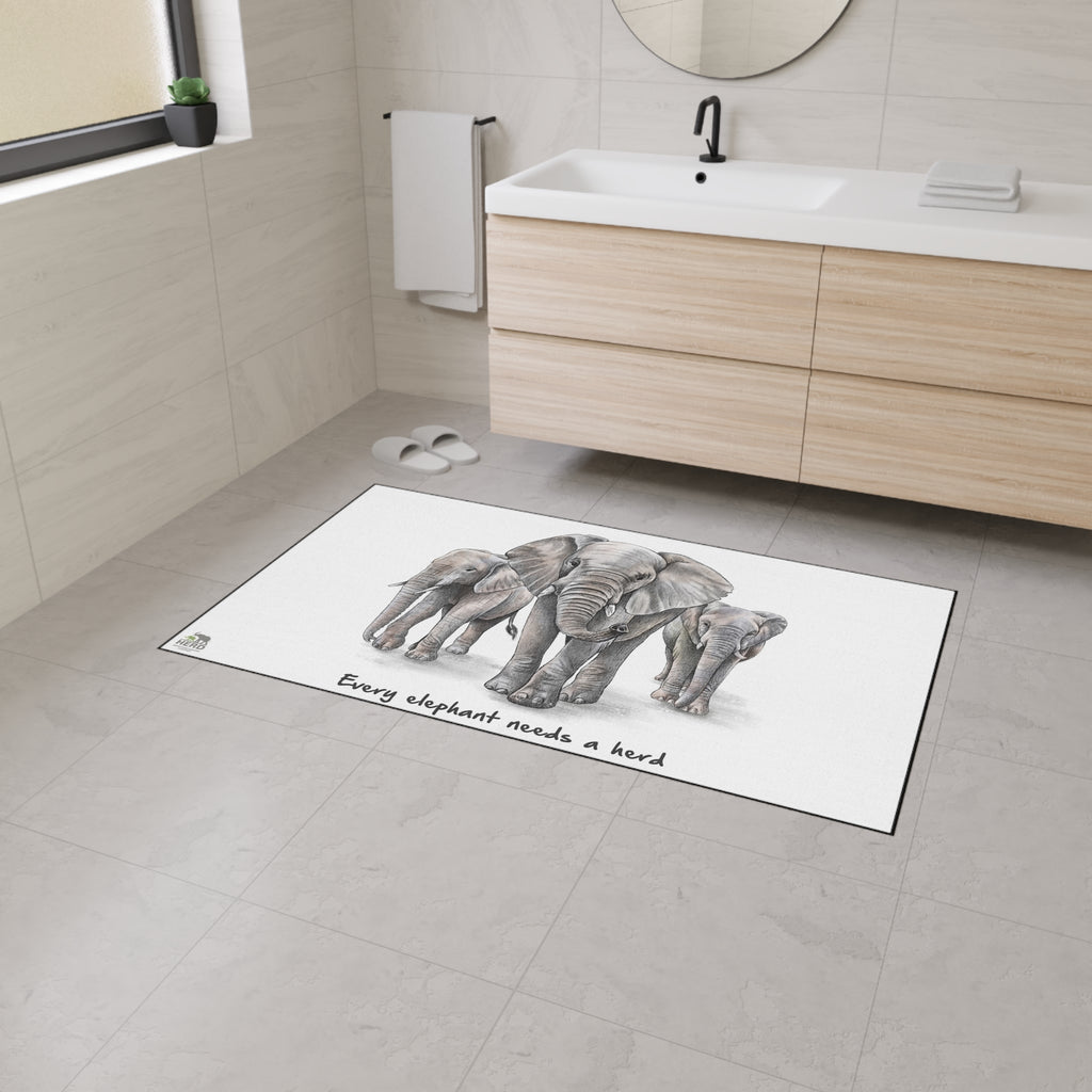 "Every Elephant Needs a Herd" Non-Slip Doormat