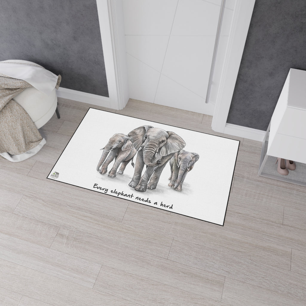 "Every Elephant Needs a Herd" Non-Slip Doormat