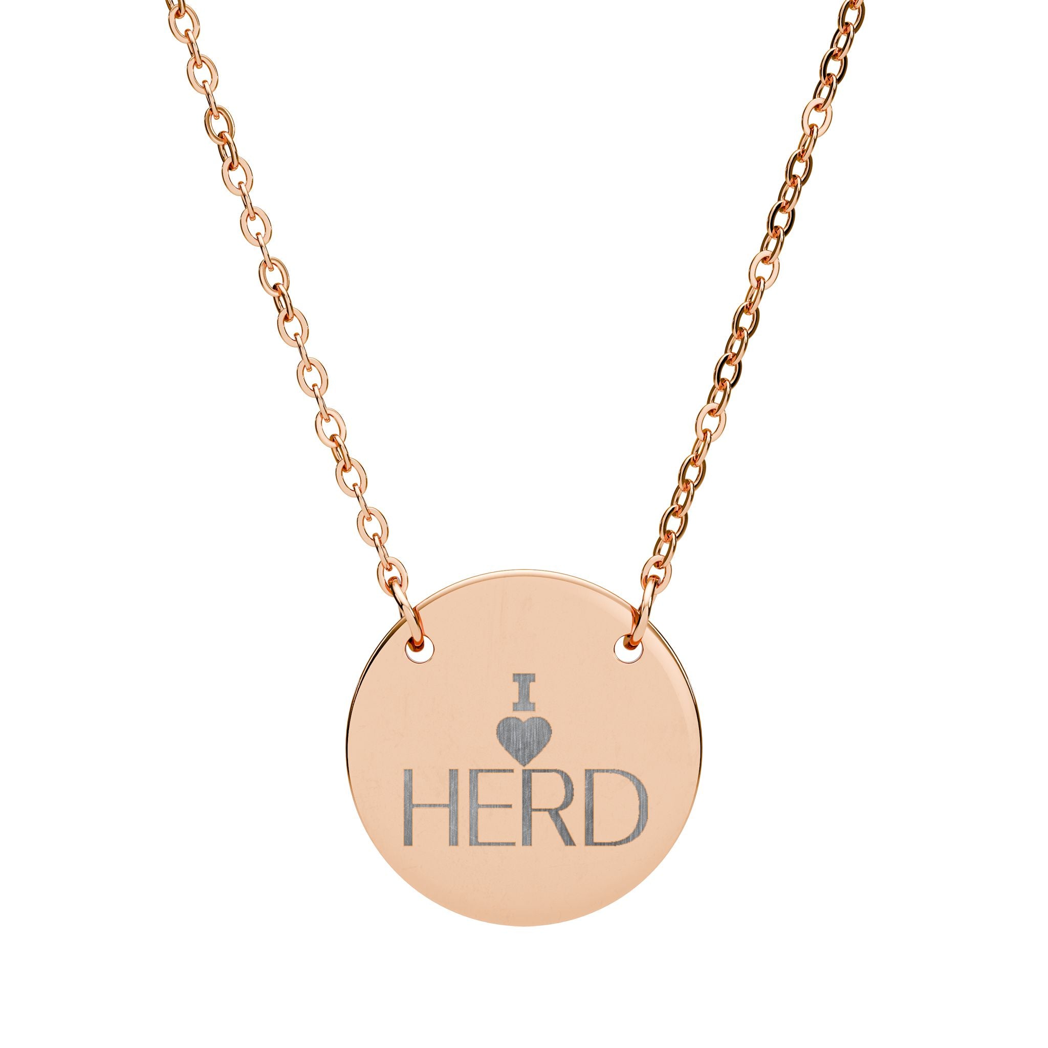 I love HERD Round Necklace