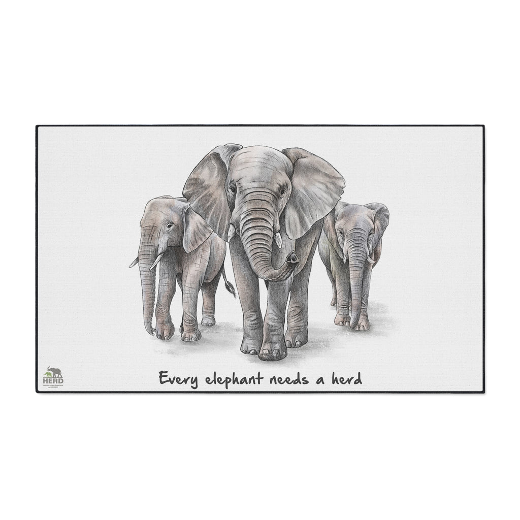 "Every Elephant Needs a Herd" Non-Slip Doormat