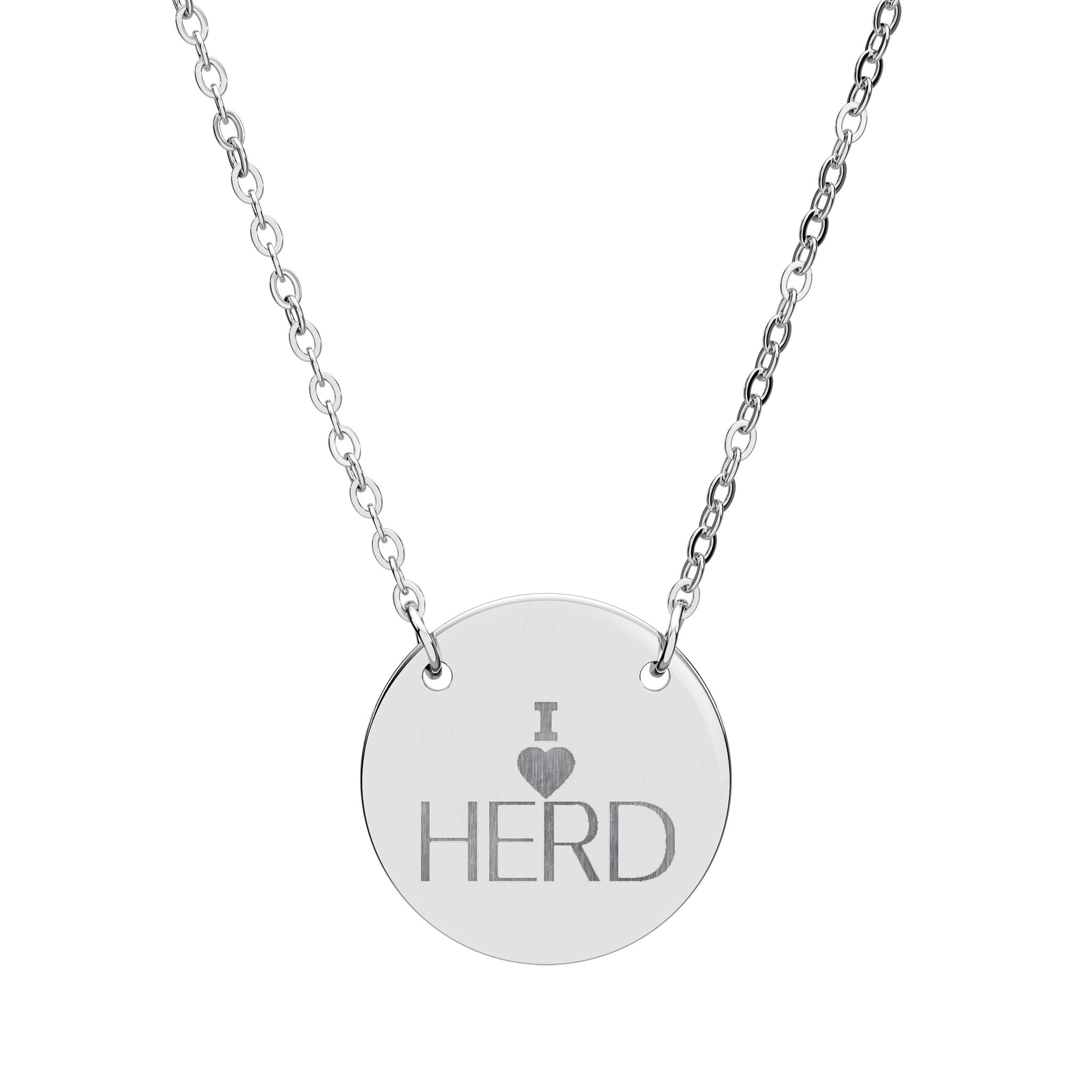 I love HERD Round Necklace