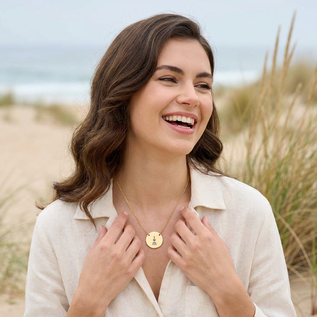 I love HERD Round Necklace
