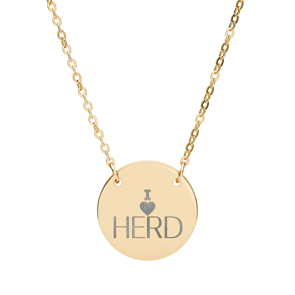 I love HERD Round Necklace